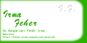 irma feher business card